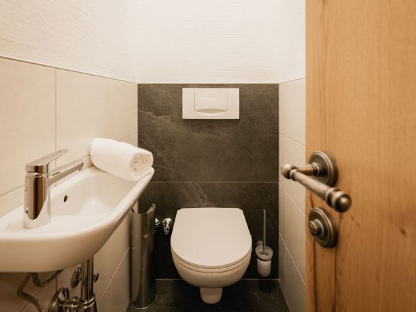 Ferienwohnung Leisnitzblick Toilette – Landhaus Holzer